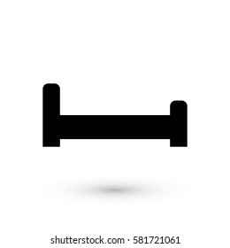 The bed icon. Hotel symbol. Flat Vector illustration