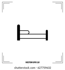 The bed icon. Hotel symbol. Flat Vector illustration
