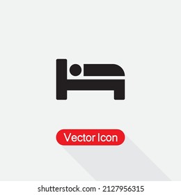 Bed Icon, Hotel Symbol, Hostel Symbol Vector Illustration Eps10