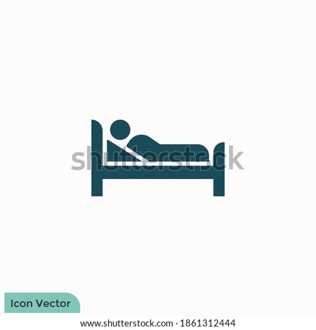 bed icon hotel symbol logo template design element