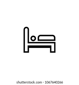 Bed icon in hotel vector