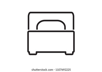 bed, icon illustration