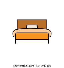 bed icon, illustration design template