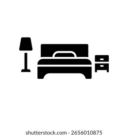 Modelo de design de vetor de ilustração de ícone de cama