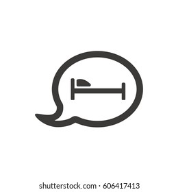 Bed icon, isolated. Flat design.