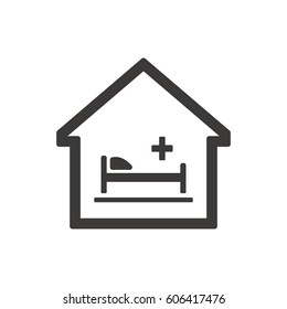 Bed icon, isolated. Flat design.