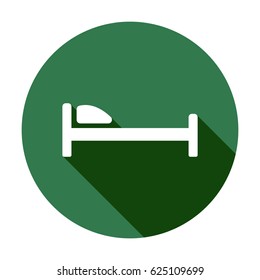 Bed icon, isolated. Flat design.