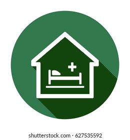 Bed icon, isolated. Flat design.