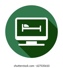Bed icon, isolated. Flat design.