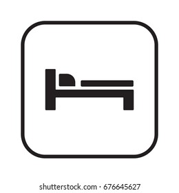 Bed icon, isolated. Flat design.