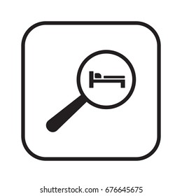 Bed icon, isolated. Flat design.