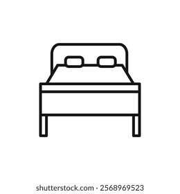 Bed icon Isolated flat vector in outline