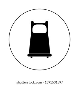 Bed icon isolated on background. Bedroom interior. House furniture. Vector flat design 