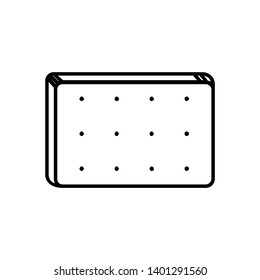 Bed icon isolated on background. Bedroom interior. House furniture. Vector flat design.