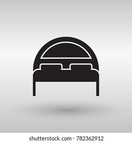Bed Icon isolated on background. Modern flat pictogram, business, marketing, internet concept.