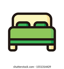 bed icon isolated on white background from hotel collection. bed icon trendy and modern bed symbol for logo, web, app, UI. 