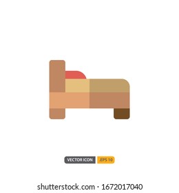 bed icon isolated on white background. for your web site design, logo, app, UI. Vector graphics illustration and editable stroke. EPS 10.