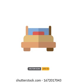 bed icon isolated on white background. for your web site design, logo, app, UI. Vector graphics illustration and editable stroke. EPS 10.