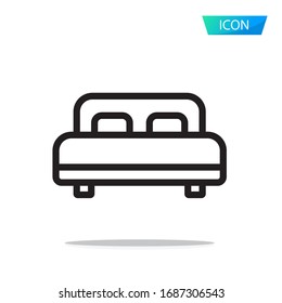 Bed icon isolated on white background.