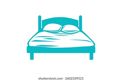 Bed icon isolated on white background, flat design. Vector illustration.