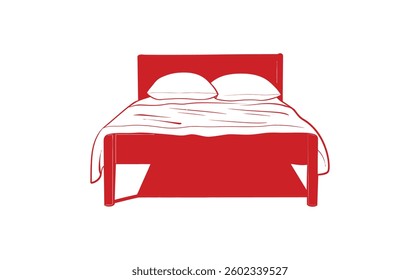 Bed icon isolated on white background, flat design. Vector illustration.