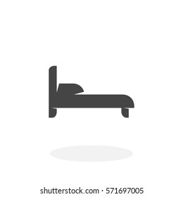Bed icon isolated on white background. Bed vector logo. Flat design style. Modern vector pictogram for web graphics - stock vector