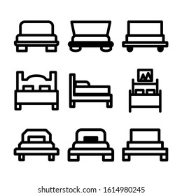bed icon isolated sign symbol vector illustration - Collection of high quality black style vector icons
