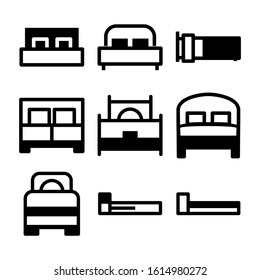 bed icon isolated sign symbol vector illustration - Collection of high quality black style vector icons
