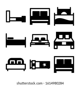 bed icon isolated sign symbol vector illustration - Collection of high quality black style vector icons
