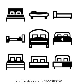 bed icon isolated sign symbol vector illustration - Collection of high quality black style vector icons
