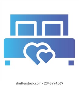 bed icon with isolated vektor and transparent background