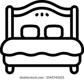 Icono de la cama. Icono de cama King