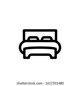 Bed icon. Line design template