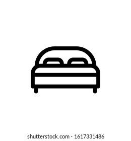 Bed icon. Line design template