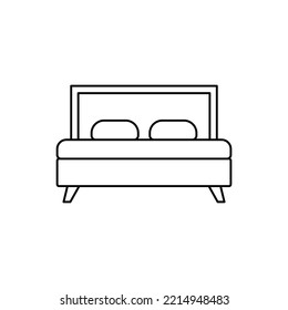 bed icon in line style icon, isolated on white background
