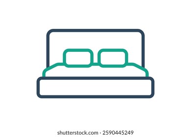 Bed icon. line icon style. icon related to furniture. furniture elements vector illustration