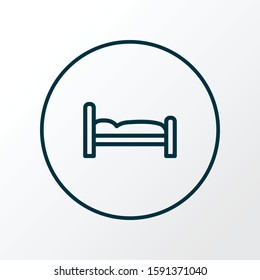 Bed icon line symbol. Premium quality isolated bedstead element in trendy style.