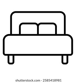 Bed icon line vector illustration