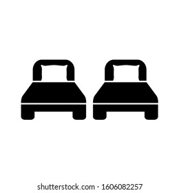 Bed icon, logo isolated on white background