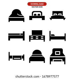 bed icon or logo isolated sign symbol vector illustration - Collection of high quality black style vector icons
