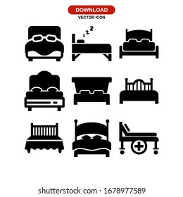 bed icon or logo isolated sign symbol vector illustration - Collection of high quality black style vector icons
