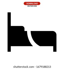 bed icon or logo isolated sign symbol vector illustration - high quality black style vector icons
