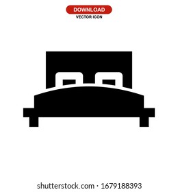 bed icon or logo isolated sign symbol vector illustration - high quality black style vector icons
