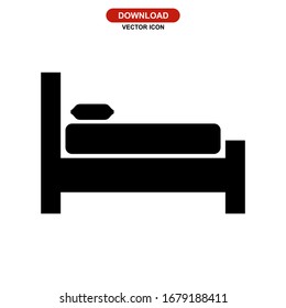 bed icon or logo isolated sign symbol vector illustration - high quality black style vector icons
