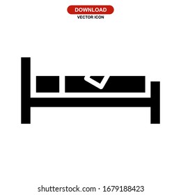 bed icon or logo isolated sign symbol vector illustration - high quality black style vector icons
