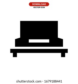 bed icon or logo isolated sign symbol vector illustration - high quality black style vector icons
