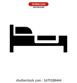 bed icon or logo isolated sign symbol vector illustration - high quality black style vector icons
