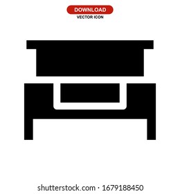 bed icon or logo isolated sign symbol vector illustration - high quality black style vector icons

