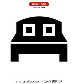 bed icon or logo isolated sign symbol vector illustration - high quality black style vector icons
