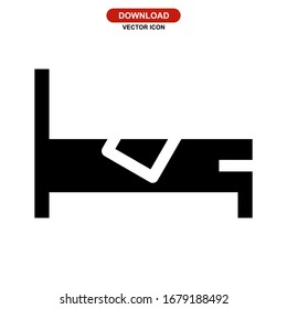 bed icon or logo isolated sign symbol vector illustration - high quality black style vector icons
